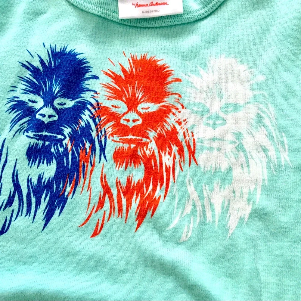 Hanna Andersson + Star Wars Chewbacca Short Sleeve Pajama Set 4T - Picture 2 of 6